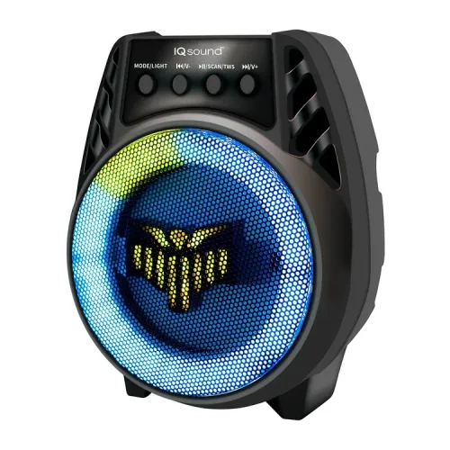 Bocina Supersonic recargable con tecnología TWS y luces LED