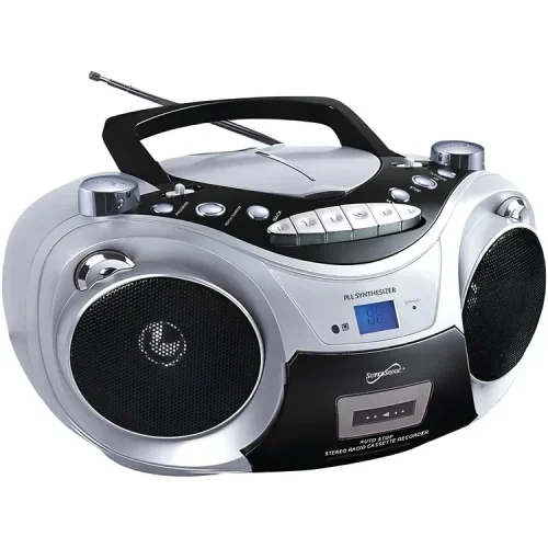 Radiograbadora Supersonic Portátil Bluetooth con CD, MP3, Cassette y Radio AM/FM
