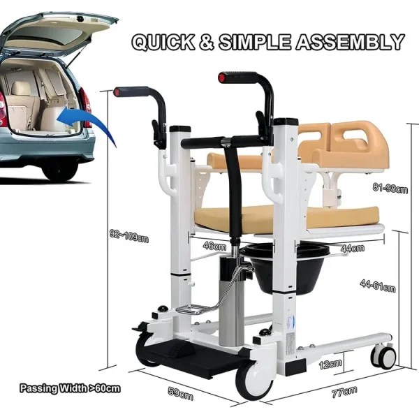 Silla de Transferencia Hidráulica Medical Care para Pacientes
