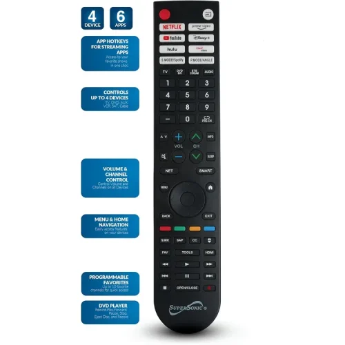 Control Remoto Supersonic Universal Inteligente para Smart TV