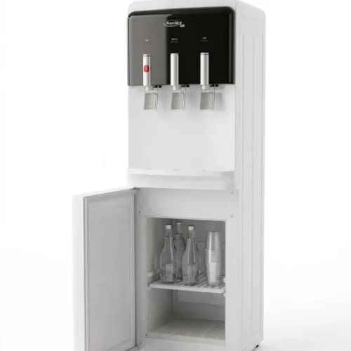 Dispensador para Agua Premiere de 3 Temperaturas y refrigerador abajo