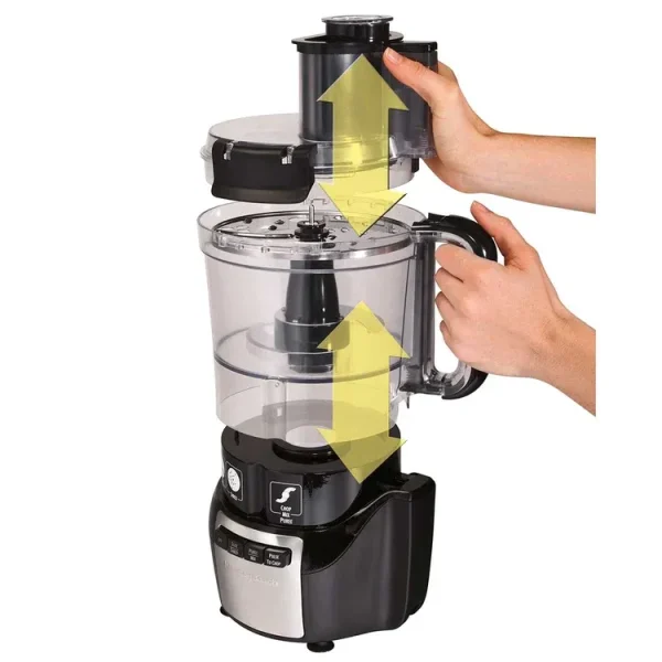 Procesador Hamilton Beach de alimentos de 10 tazas negro y acero inoxidable