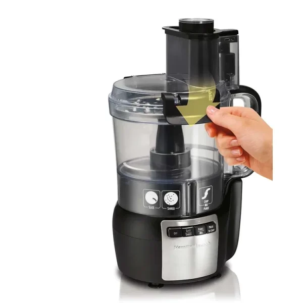 Procesador Hamilton Beach de alimentos de 10 tazas negro y acero inoxidable