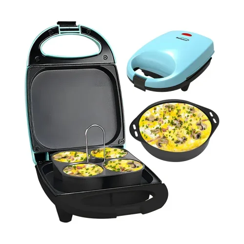 11 Maquina Brentwood para hacer huevos con accesorios color celeste