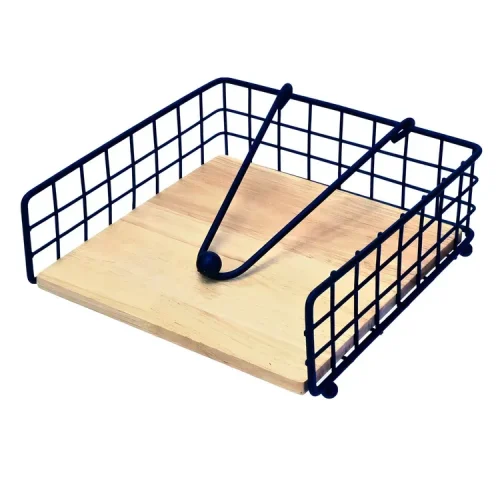 16 Servilletero Elle base de madera y parrilla de metal
